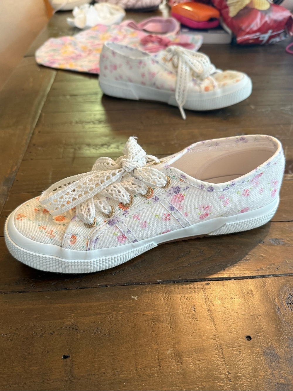 LoveShackFancy x Superga 2750 in Fruit Bliss Flowers Mix Floral Sneaker 7.5 38 - Picture 9 of 14